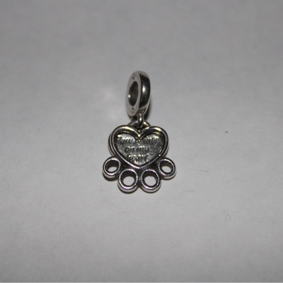 Pandora Hearts & Paw Print Dangle Charm Sterling Silver - Picture 4 of 8